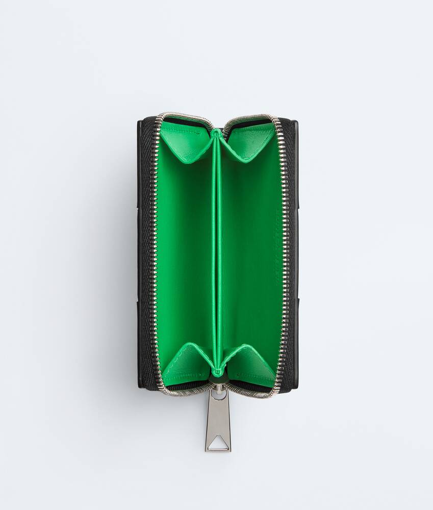 Men's Cassette Zippered Coin Purse in Black/parakeet Bottega Veneta France EN - Image 2