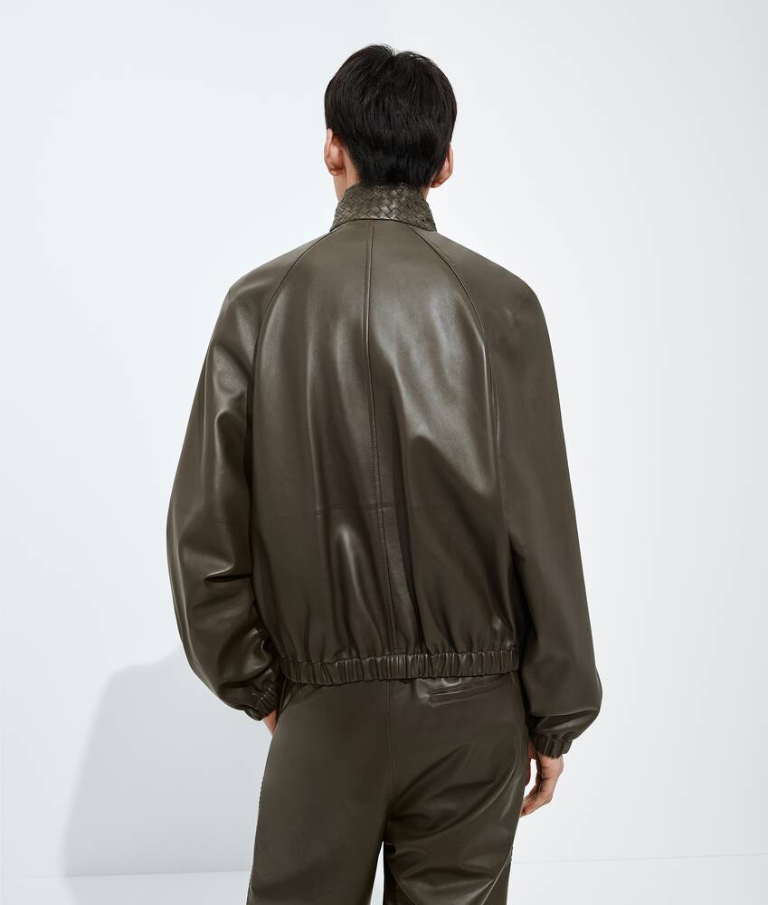 Men's  Leather Blouson in Wader green Bottega Veneta Belgium EN - Image 3