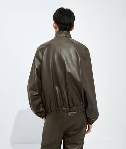 Men's  Leather Blouson in Wader green Bottega Veneta Latvia EN - Image 3