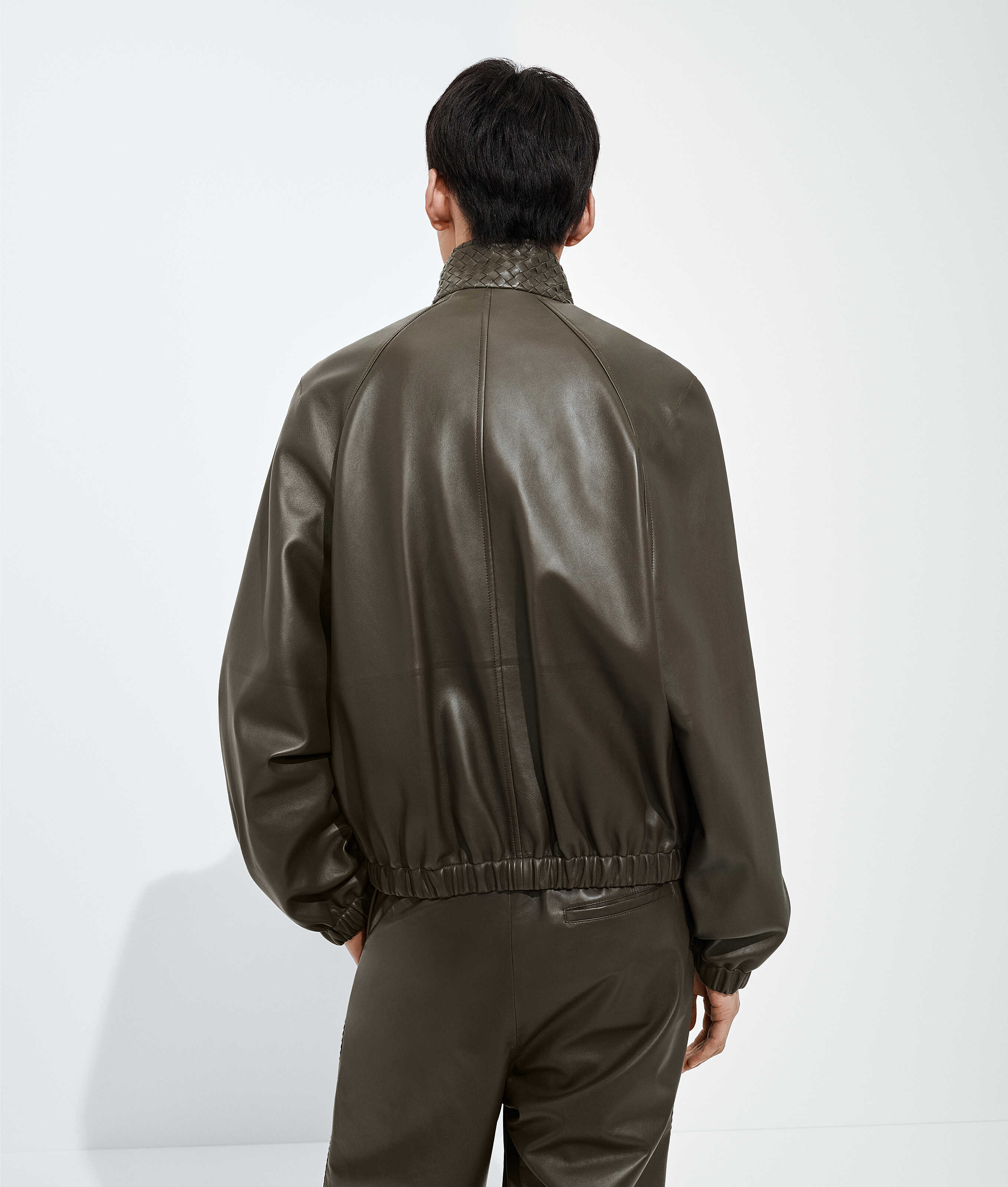 Men's  Leather Blouson in Wader green Bottega Veneta Mexico EN - Image 3