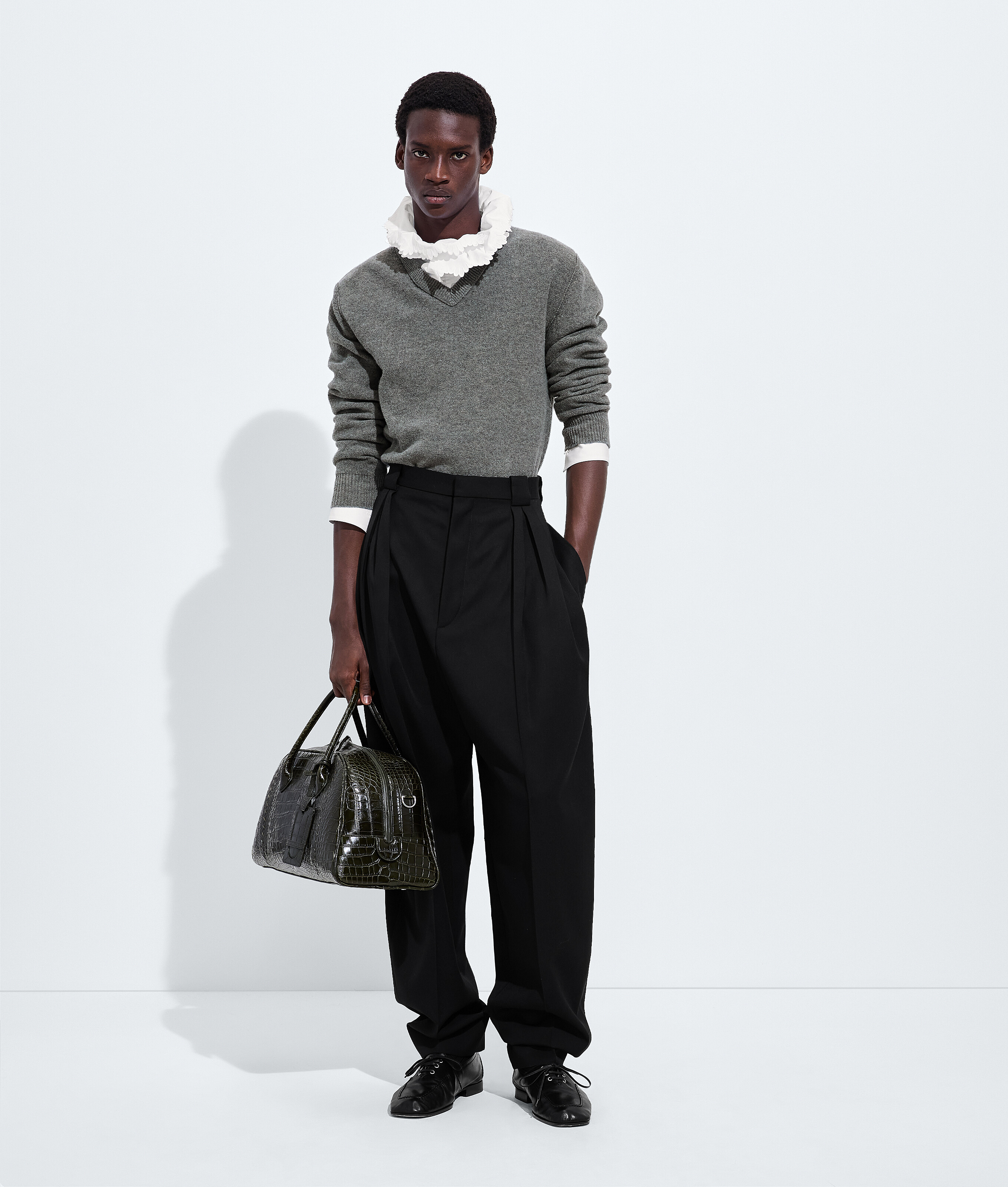 Men's Compact Cotton Poplin Shirt in White Bottega Veneta Finland EN - Image 4