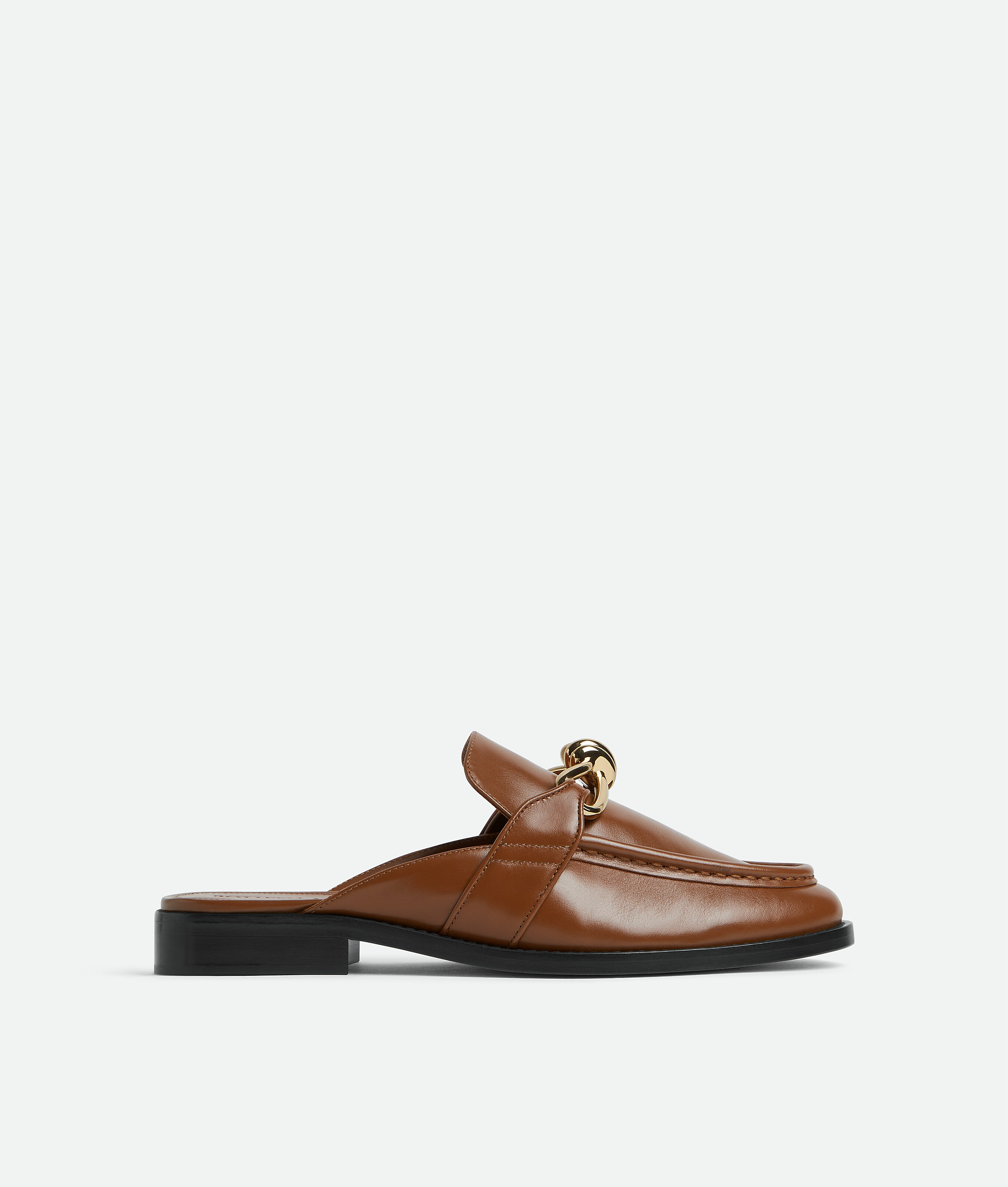 Bottega Veneta Women Astaire Leather Sabot Loafers In Brown
