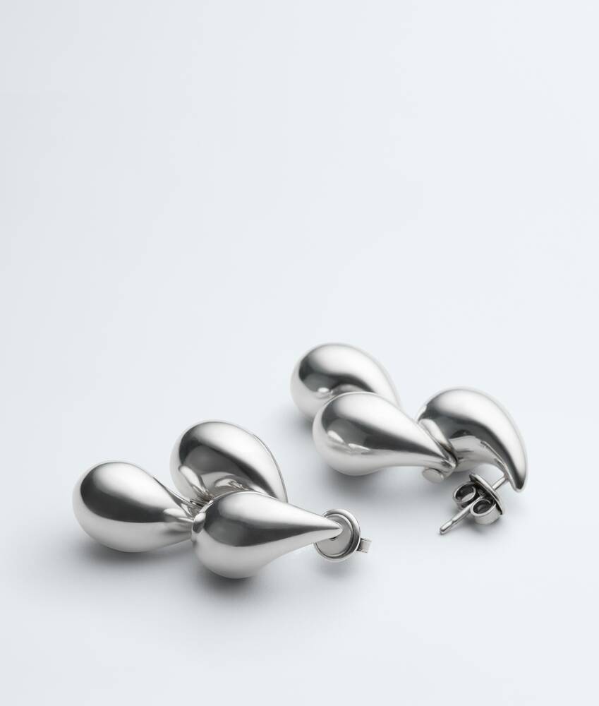 Women's Drop Chain Earrings in Silver Bottega Veneta Switzerland EN - Image 3