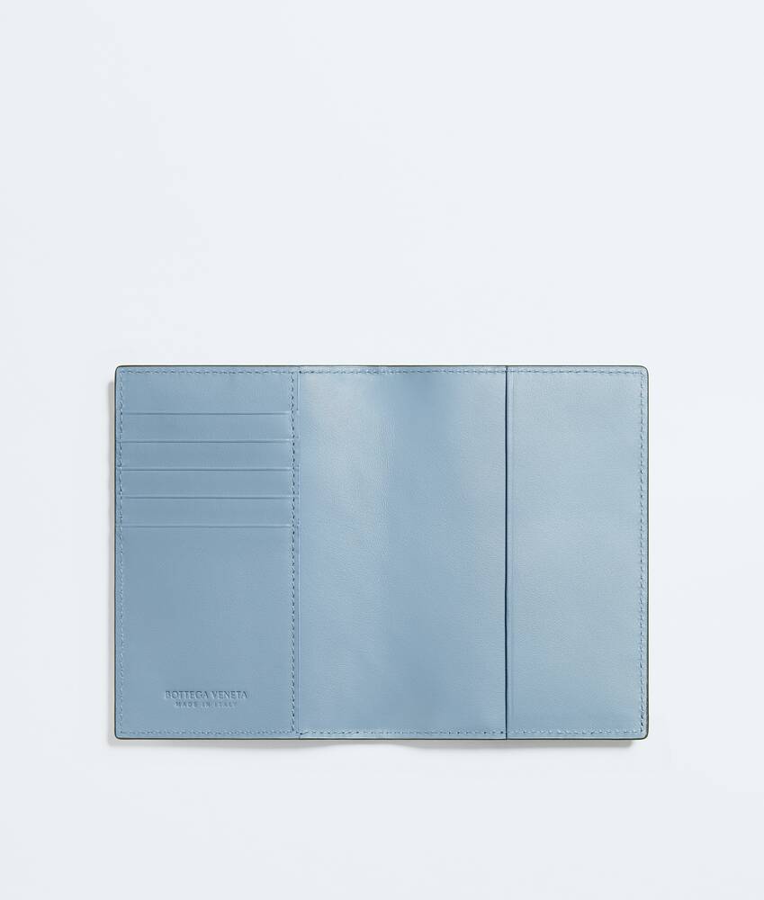 Men's Intrecciato Passport Case in Green tweed/mineral Bottega Veneta Mexico EN - Image 2