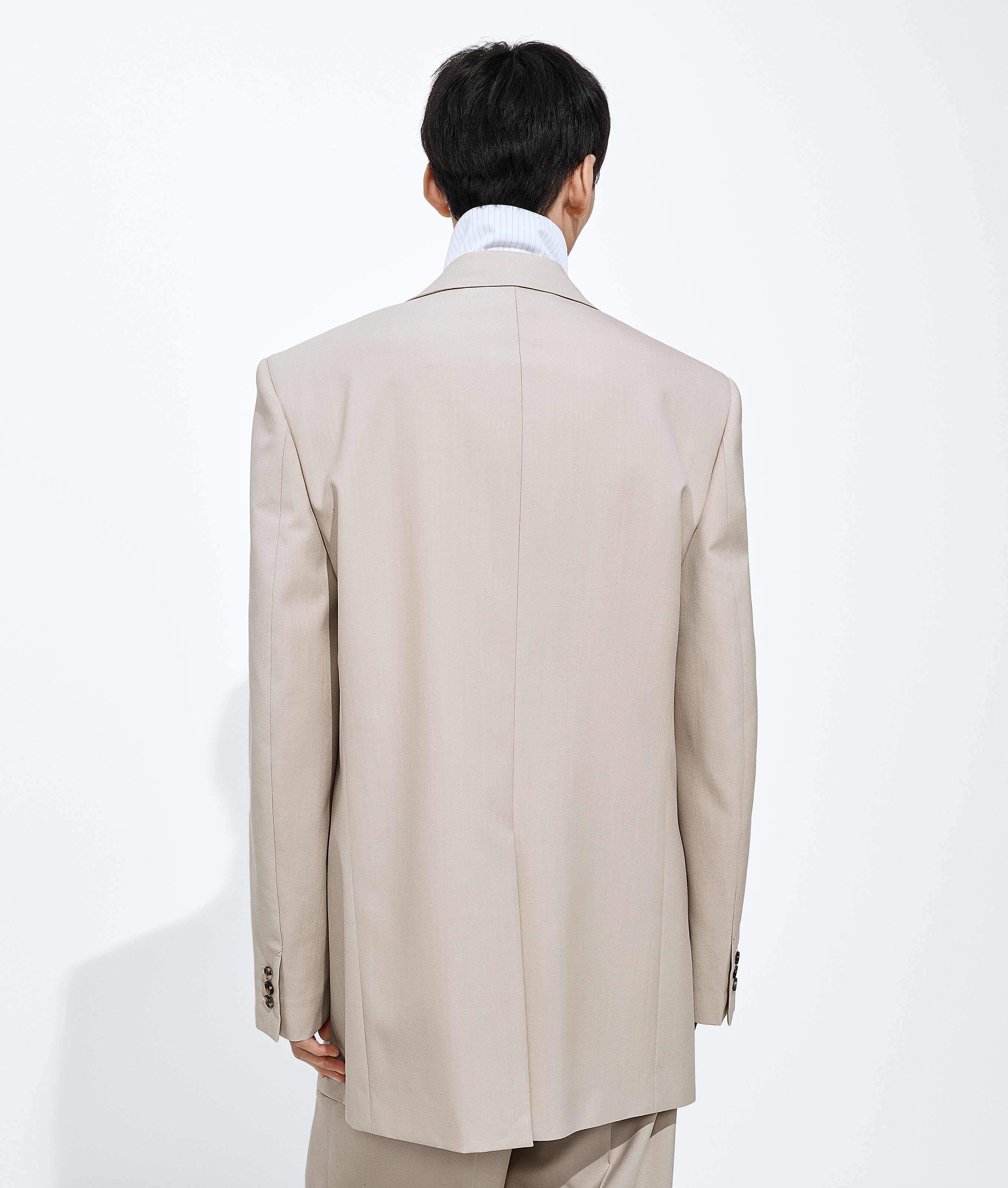 Men's Wool And Cotton Jacket in Beige/light blue Bottega Veneta Luxembourg EN - Image 3