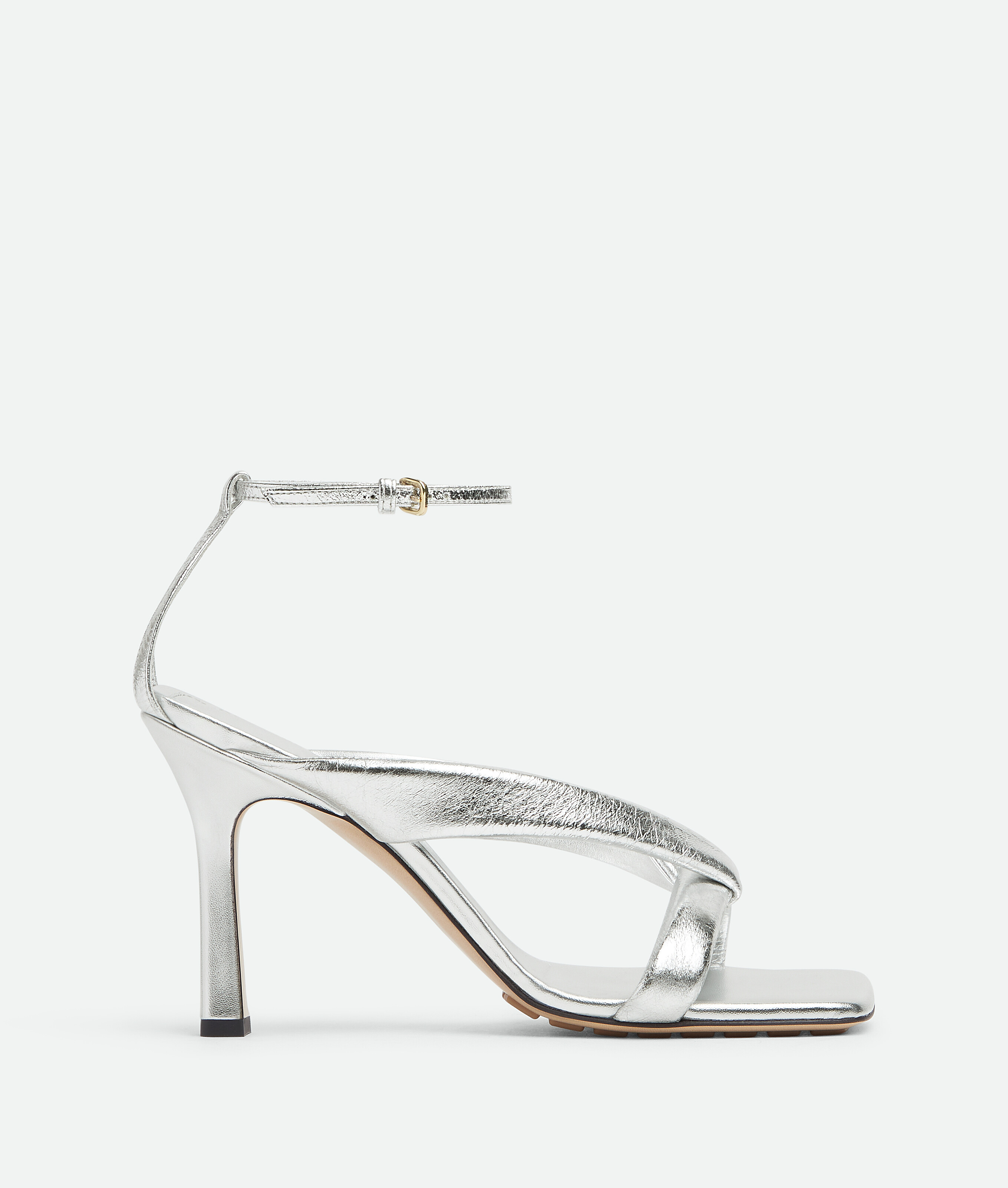 Bottega Veneta Riva Strap Sandal In Metallic