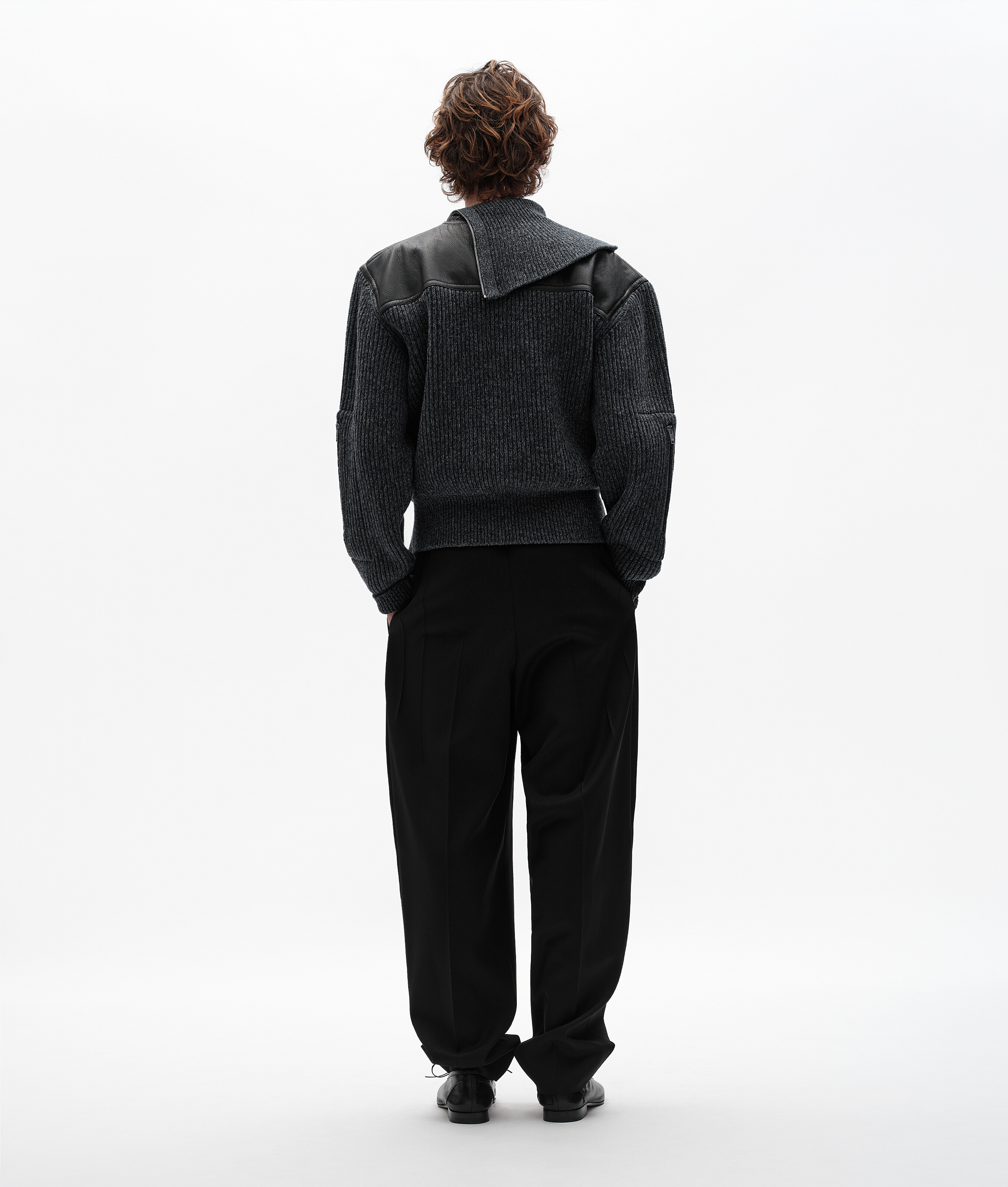 Men's Wool Rib Sweater in Dark gray melange Bottega Veneta Luxembourg EN - Image 3