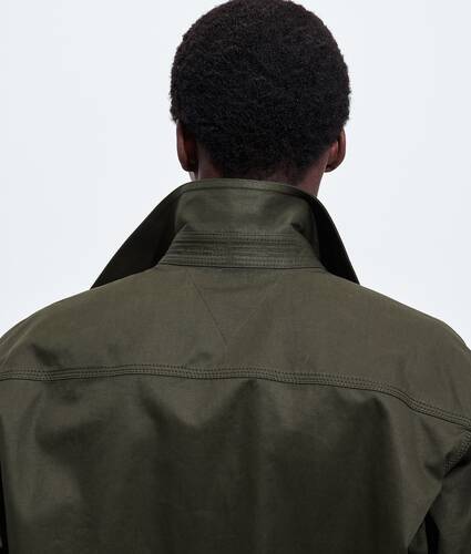 Men's Cotton Gabardine Shirt in Dark juniper Bottega Veneta Czechia EN - Image 4