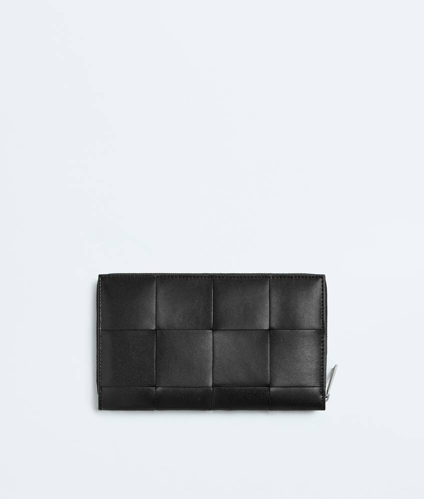 Women's Cassette Zip Around Wallet in Black/parakeet Bottega Veneta France EN - Image 4
