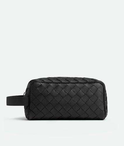 Men's Intrecciato Travel Pouch in Black Bottega Veneta Norway EN - Image 1