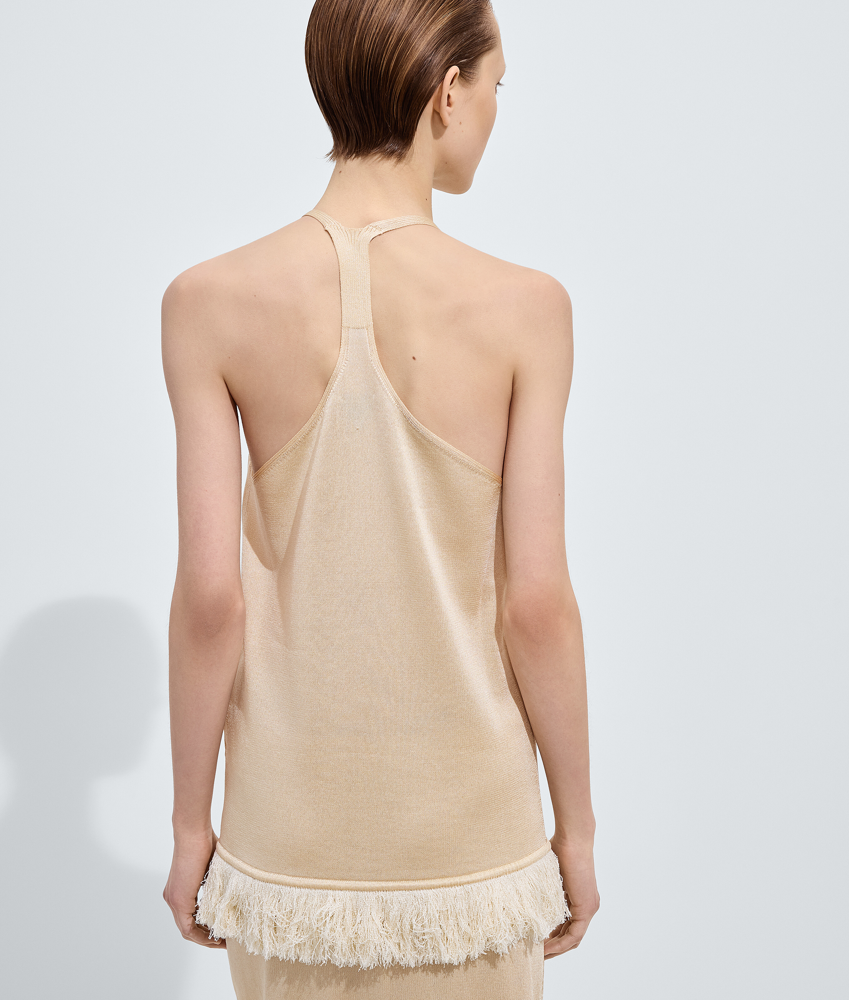 Women's Silk Knit Top in Prosecco Bottega Veneta Thailand EN - Image 3