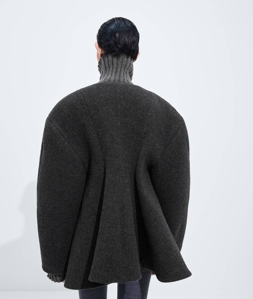 Cappotto in flanella di lana imbottita da Donna in Ardoise melange Bottega Veneta Italia IT - Image 3