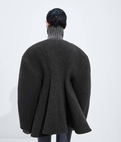 Cappotto in flanella di lana imbottita da Donna in Ardoise melange Bottega Veneta Italia IT - Image 3