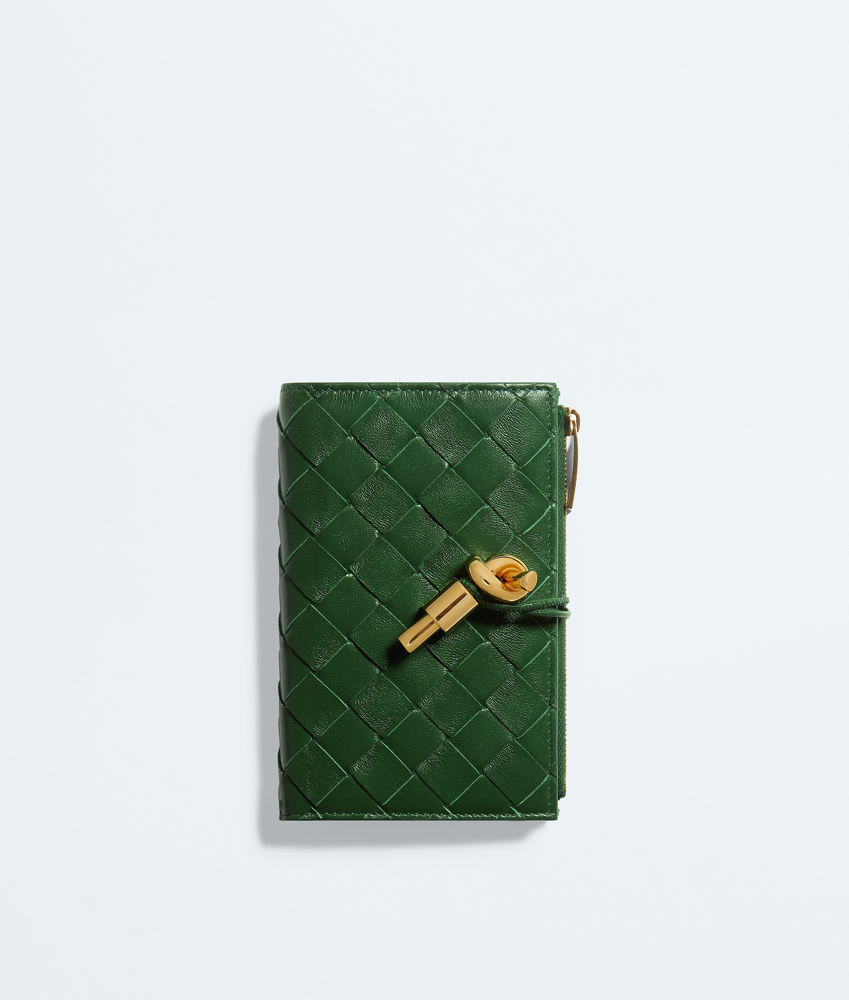 Women's Andiamo Medium Bi-Fold Wallet in Basil | Bottega Veneta US