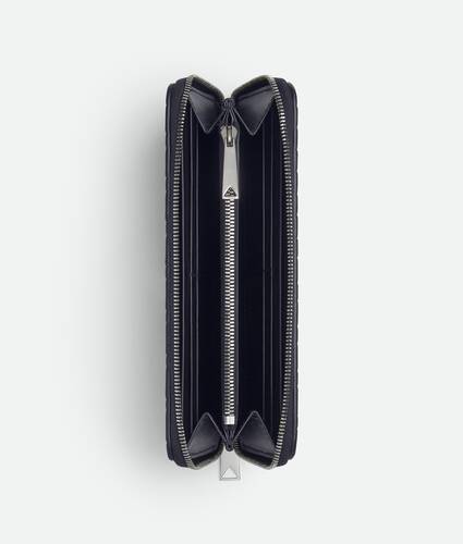 Men's Intrecciato Stamp Zip Around Wallet in Abyss Bottega Veneta South Korea EN - Image 2