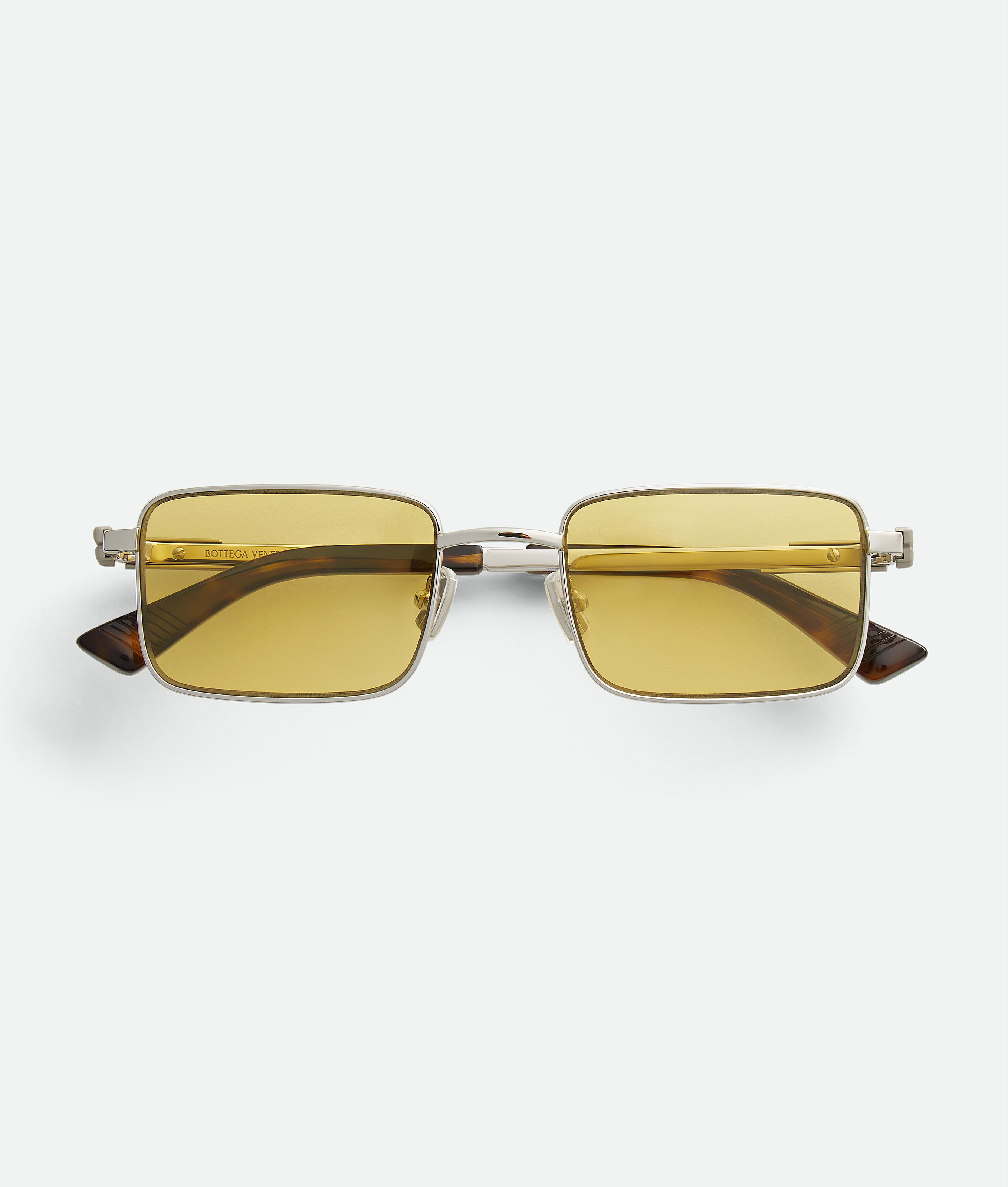 Bottega Veneta Classic Rectangular Sunglasses In Gray