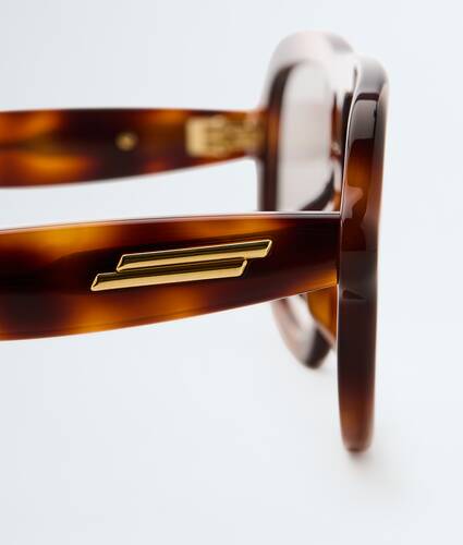 Sophia Ribbon Aviator Eyeglasses in Havana/transparent Bottega Veneta Croatia EN - Image 4
