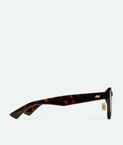 Runde Dizzy Brille in Havana/transparent Bottega Veneta &Ouml;sterreich DE - Image 3
