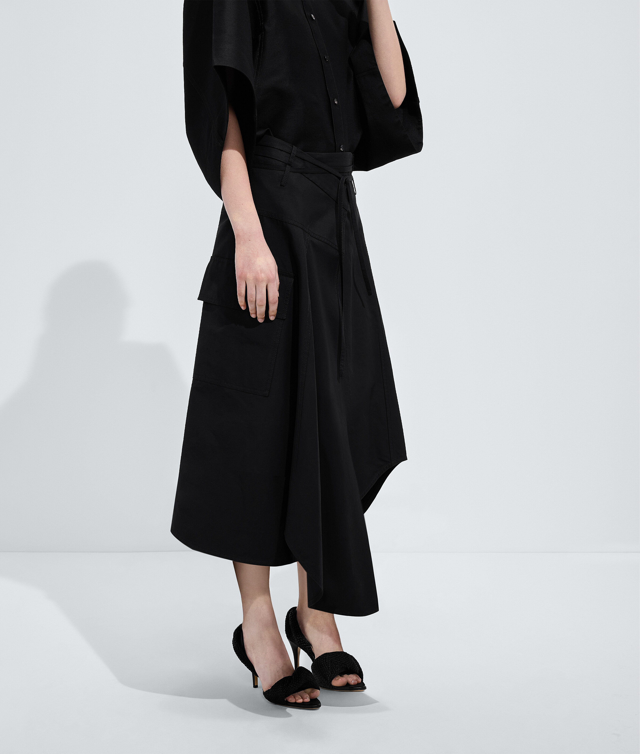 コンパクトコットン トワル スカート のために ウィメンズ で ダブルブラック Bottega Veneta 日本 JA - Image 2