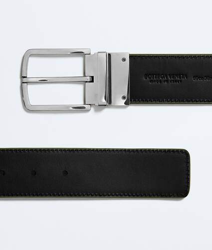 Men's Intrecciato Reversible Belt in Green tweed/black Bottega Veneta Malaysia EN - Image 5