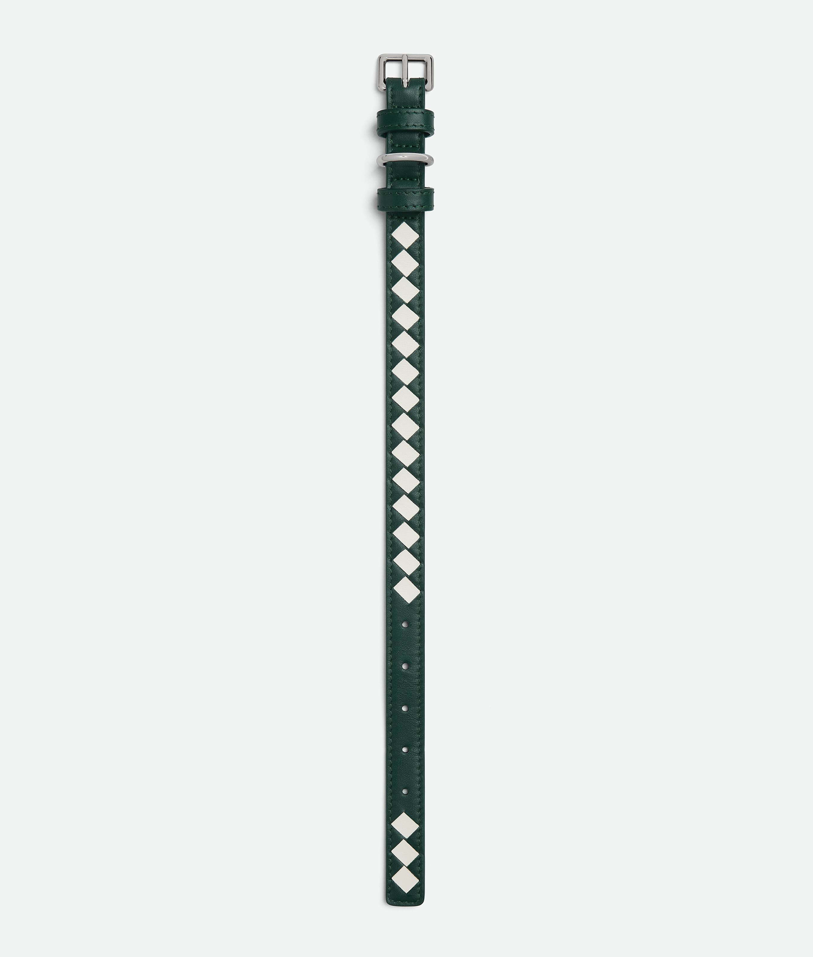 Small Intrecciato Dog Collar in Emerald/white Bottega Veneta Luxembourg EN - Image 2