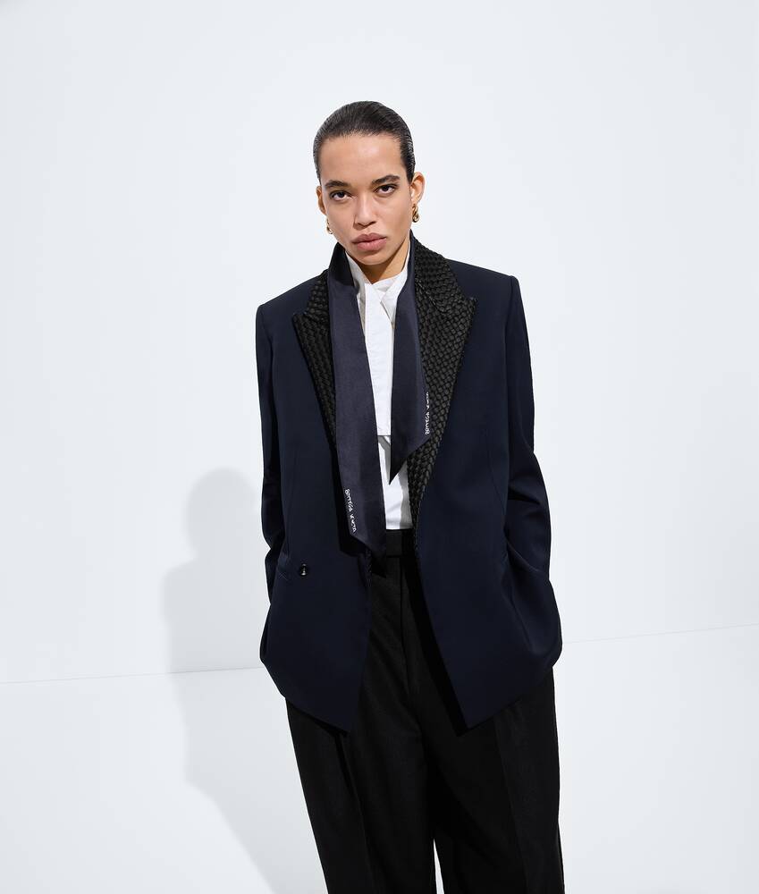 桑蚕丝斜纹领带 为 所有 在 午夜蓝 Bottega Veneta 新加坡 ZH - Image 3