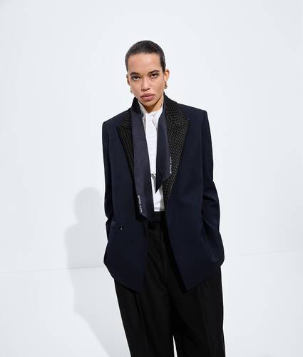 Krawatte aus Seidentwill f&uuml;r Damen in Midnight blue Bottega Veneta Schweiz DE - Image 3