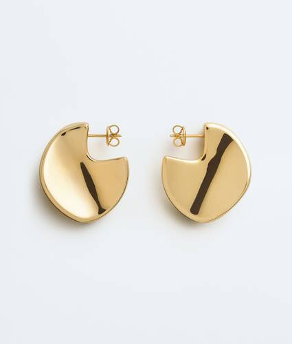 Women's Medium Disc Earrings in Yellow gold Bottega Veneta Taiwan EN - Image 1