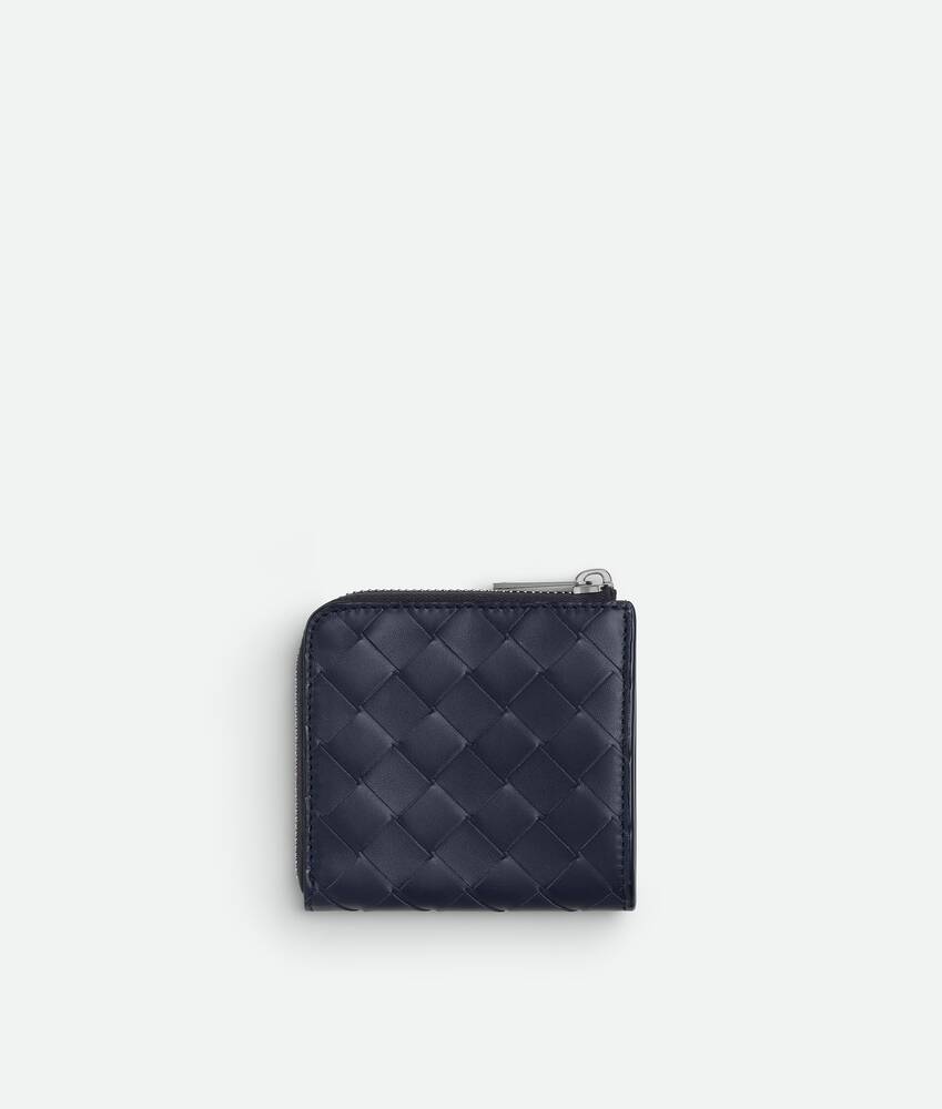 Men's Intrecciato Square Zip Around Wallet in Abyss/cypress Bottega Veneta United States EN - Image 3