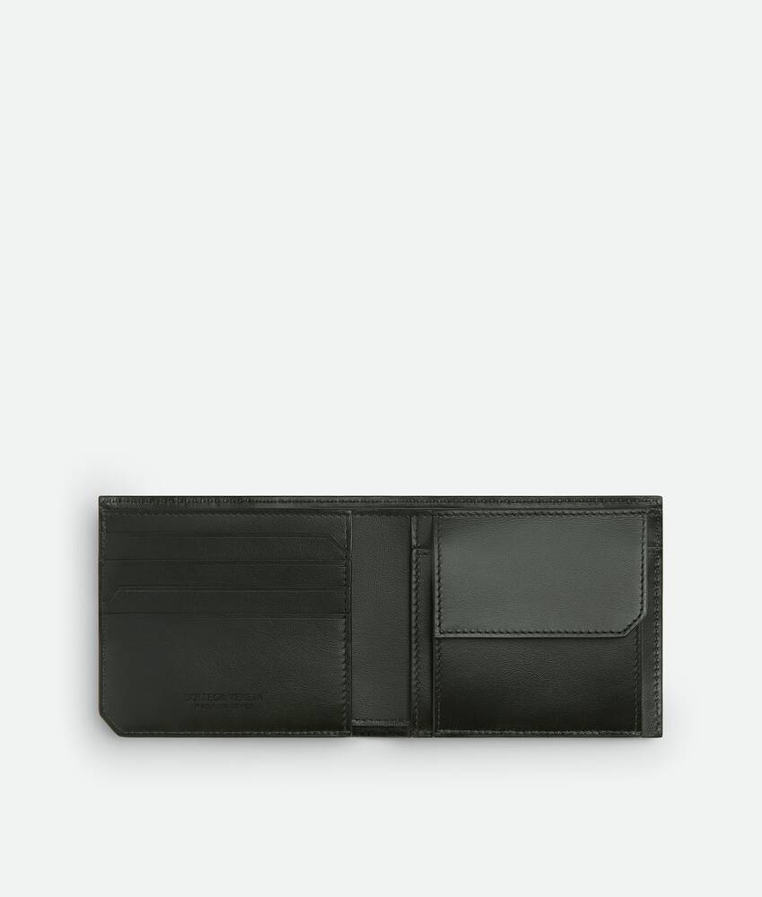 Men's Intrecciato Piccolo Bi-Fold Wallet With Coin Purse in Dark green Bottega Veneta United Kingdom EN - Image 2
