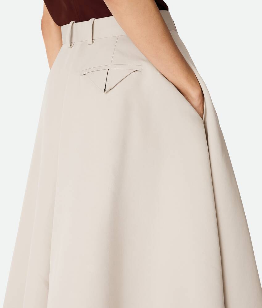 Women's Silk And Cotton Twill Culotte in Grey putty Bottega Veneta United Kingdom EN - Image 4