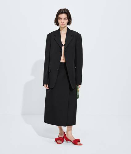 Women's Wool Grain De Poudre Jacket in Double black Bottega Veneta United States EN - Image 4