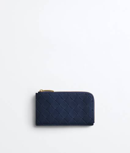 Women's Intrecciato L-Zipped Card Case in Petroleum/glacial Bottega Veneta Italy EN - Image 1