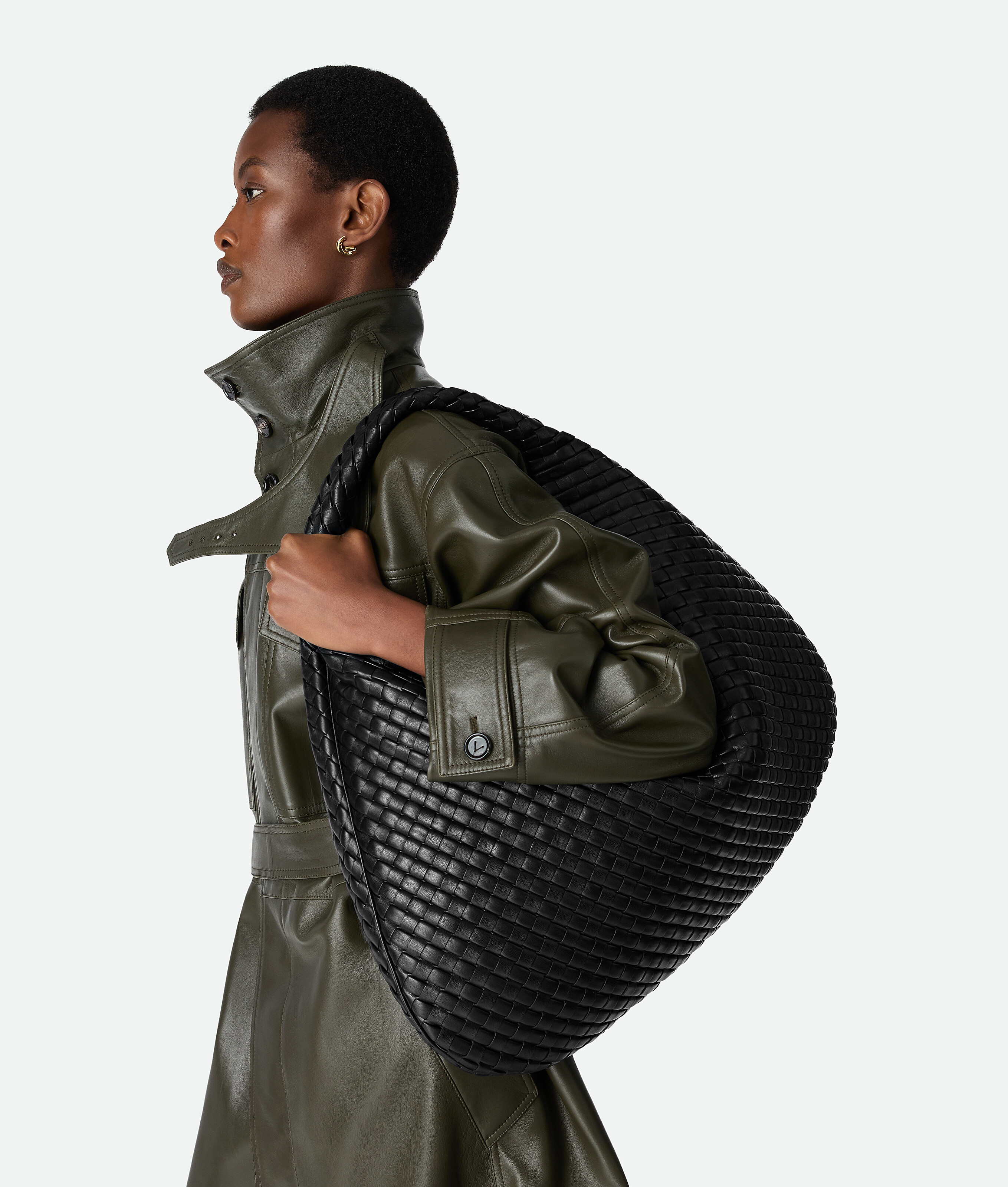 Bottega Veneta Maxi Veneta In Black