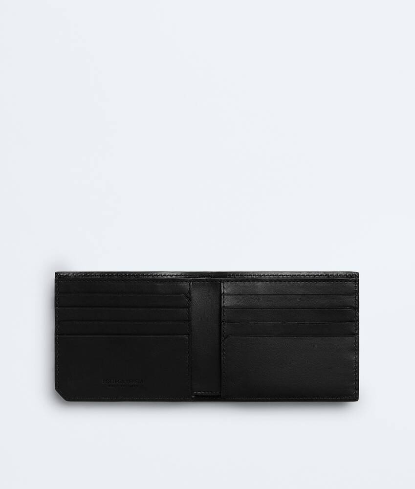 Men's Intrecciato Piccolo Bi-Fold Wallet in Black Bottega Veneta Italy EN - Image 2