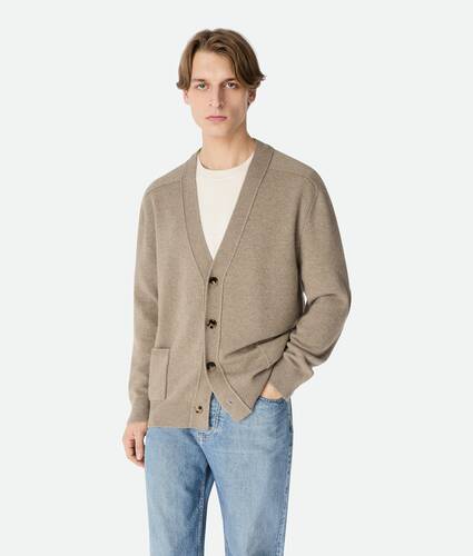 Men's Cashmere Cardigan in Beige Bottega Veneta Poland EN - Image 1