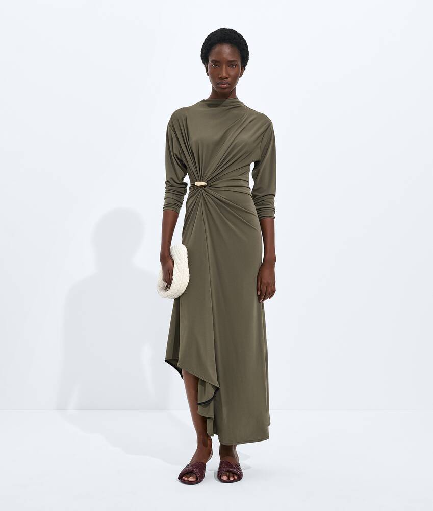 Women's Crepe Viscose Jersey Dress in Camo | Bottega Veneta SA Women's Crepe Viscose Jersey Dress in Camo | Bottega Veneta SA