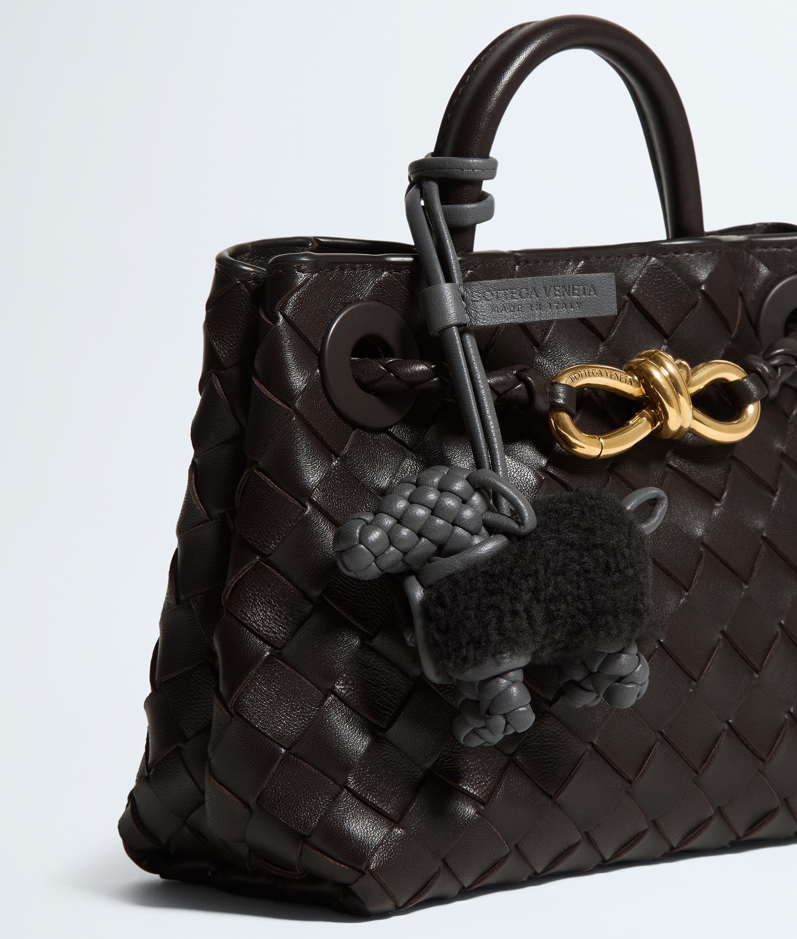Men's Sheep Charm  in Obsidian gray/dark truffle Bottega Veneta Luxembourg EN - Image 2