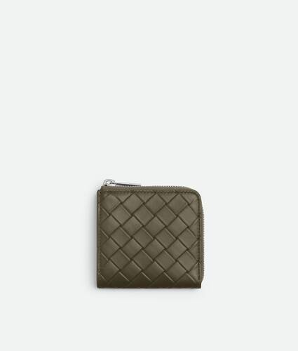 Men's Intrecciato Stamp Square Zip Around Wallet in Cypress Bottega Veneta United Kingdom EN - Image 1