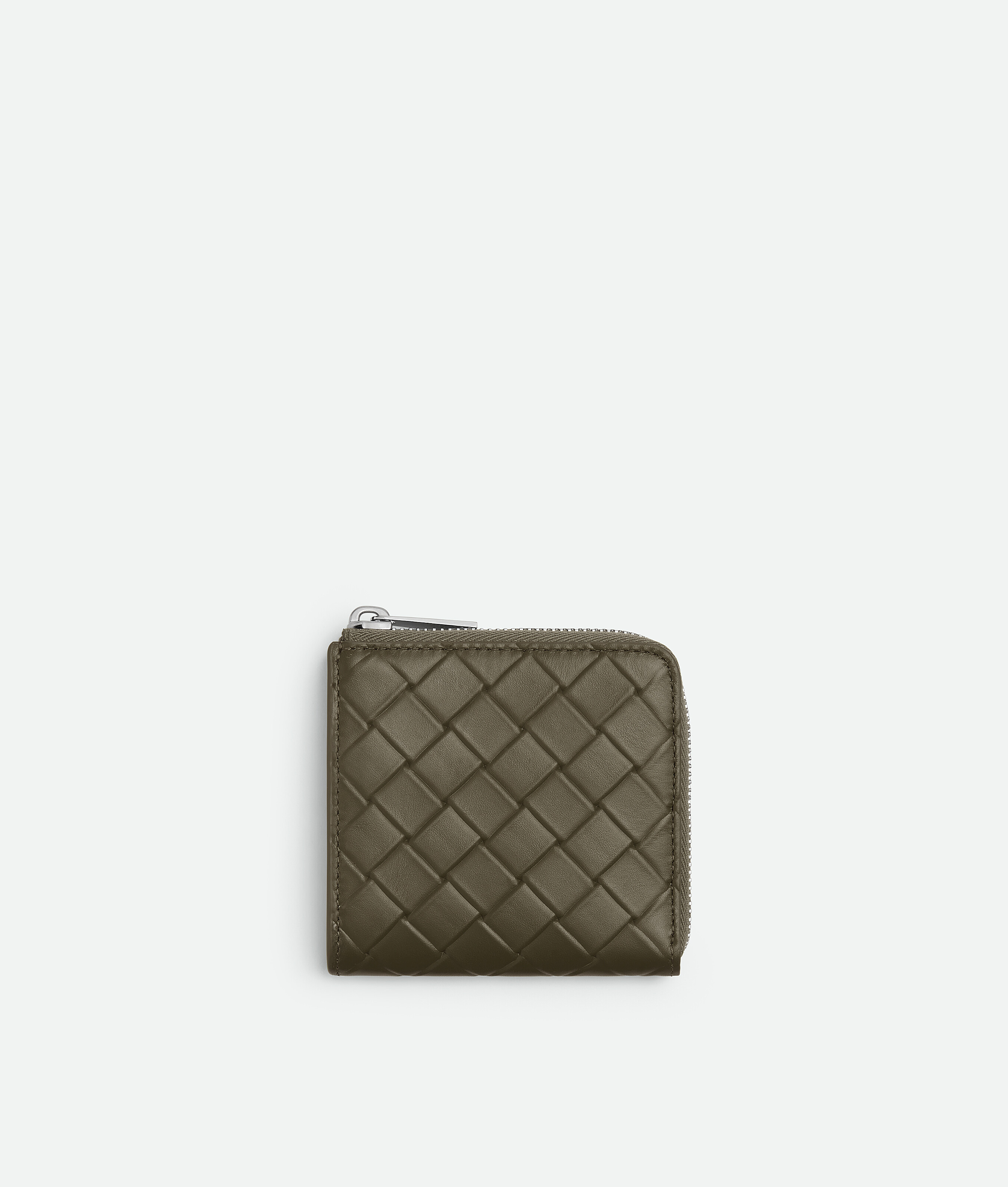Intrecciato Stamp Square Zip Around Wallet