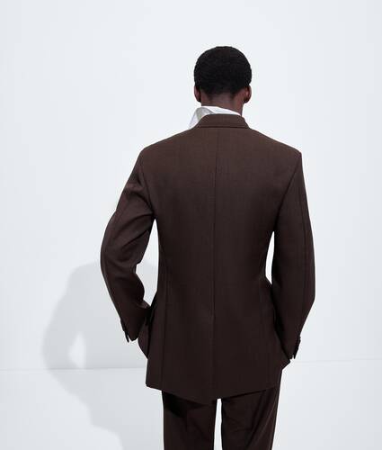 Men's Wool and Mohair Toile Jacket in Light wenge mel Bottega Veneta Poland EN - Image 3