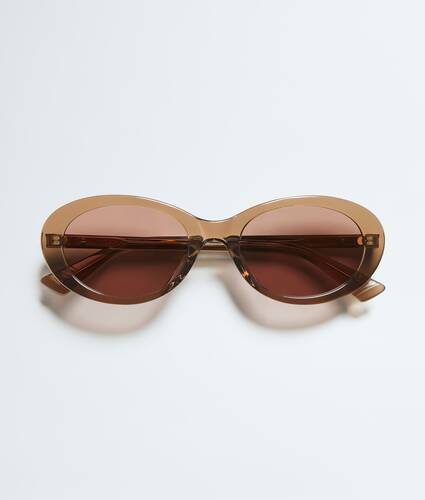 Classic Oval Sunglasses in Brown/brown Bottega Veneta Belgium EN - Image 1