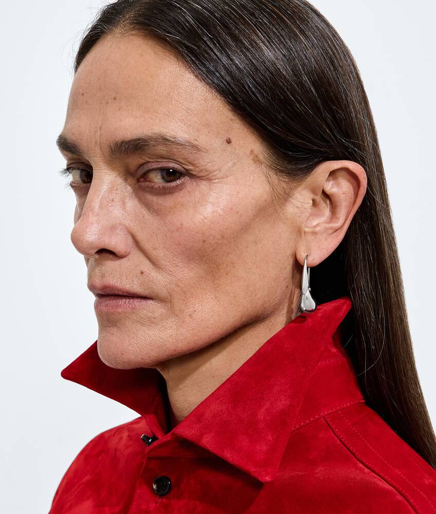 Women's Drop Pendant Earrings in Silver Bottega Veneta Bulgaria EN - Image 2