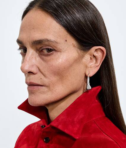 Women's Drop Pendant Earrings in Silver Bottega Veneta Bulgaria EN - Image 2