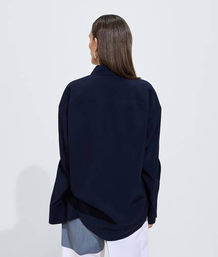 Women's Fluid Silk And Viscose Shirt  in Midnight blue Bottega Veneta Portugal EN - Image 3