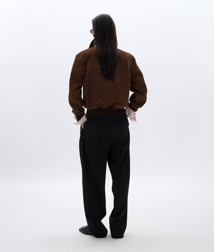 Women's Suede Leather Blouson in Tobacco Bottega Veneta Sweden EN - Image 3