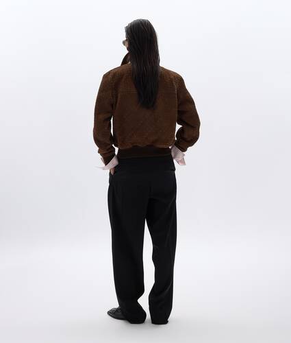 Women's Suede Leather Blouson in Tobacco Bottega Veneta Sweden EN - Image 3