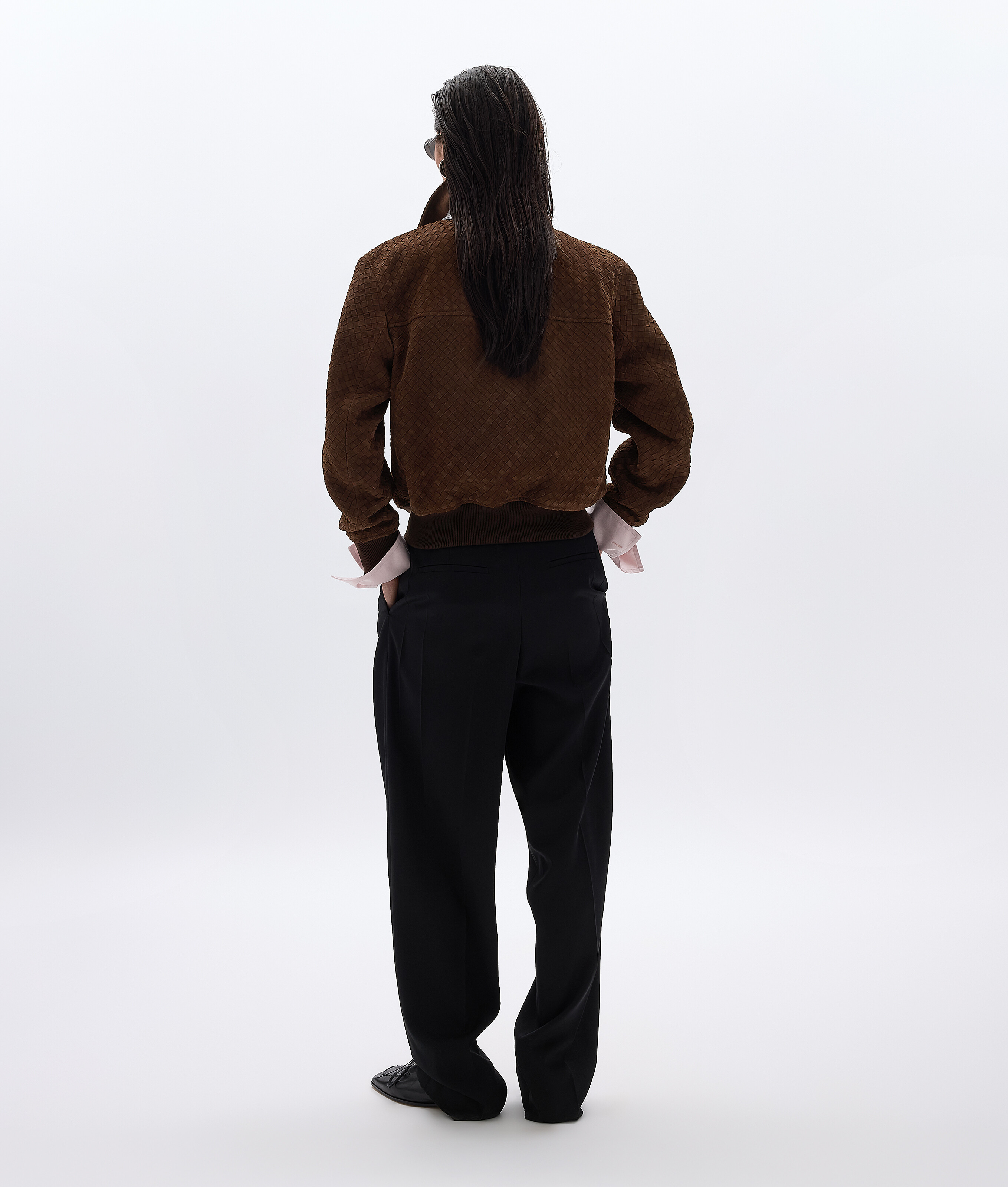 Women's Suede Leather Blouson in Tobacco Bottega Veneta Finland EN - Image 3