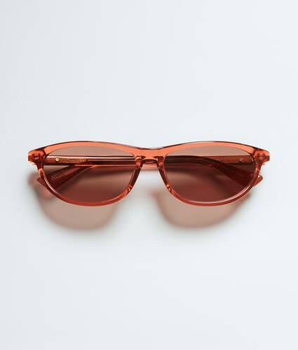 Classic Rectangular Sunglasses in Orange/brown Bottega Veneta Belgium EN - Image 1