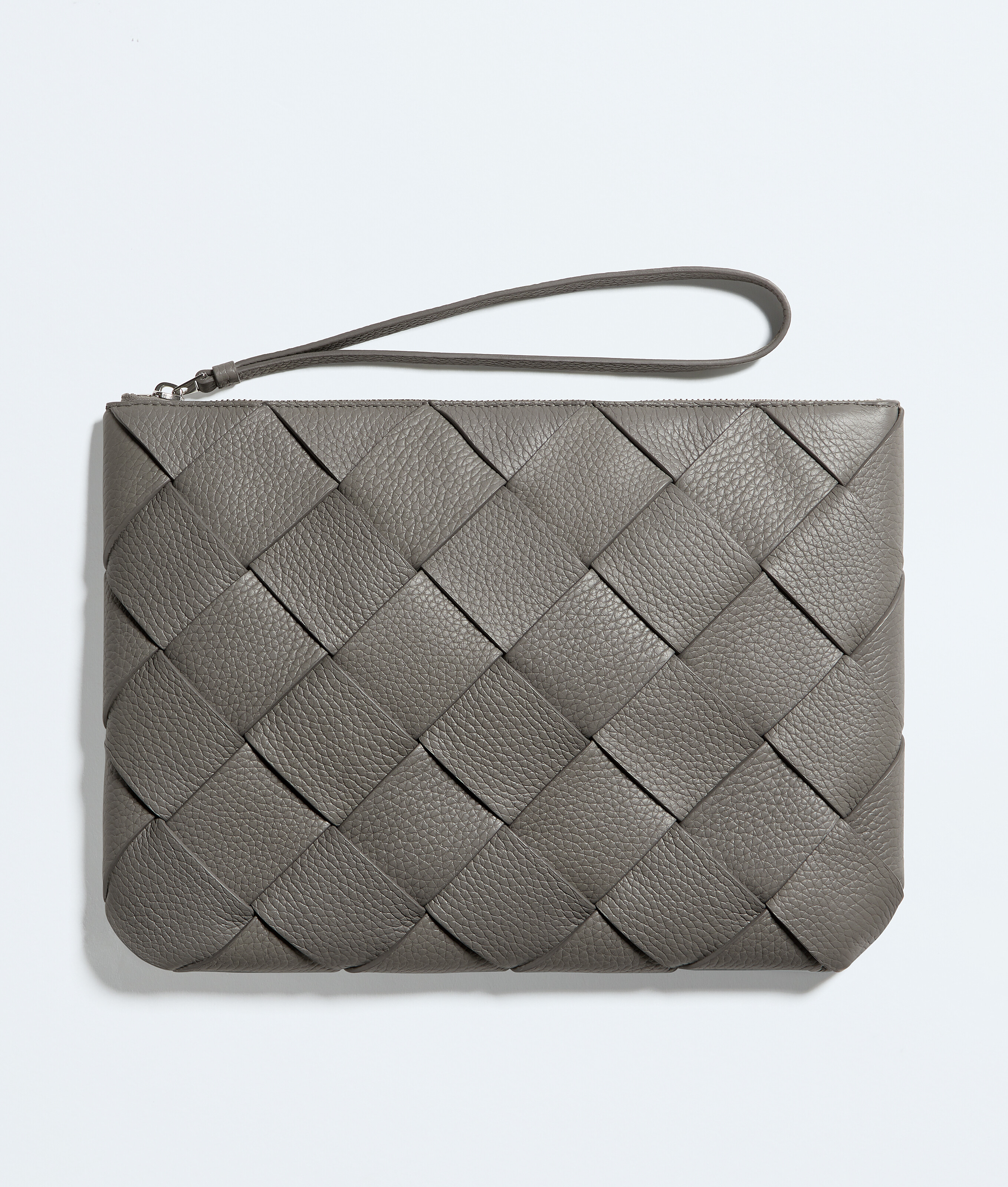 Bottega Veneta Grey/Silver Diago Large Pouch - & - Man - U